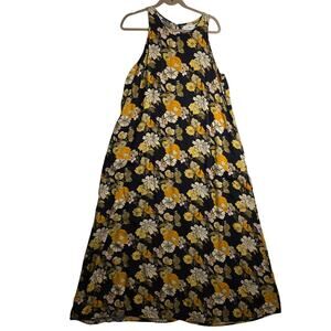 Natural Life SzM Sleveless Maxi‎ Fall  floral Maxi Flowy Boho Dress. Cottagecore